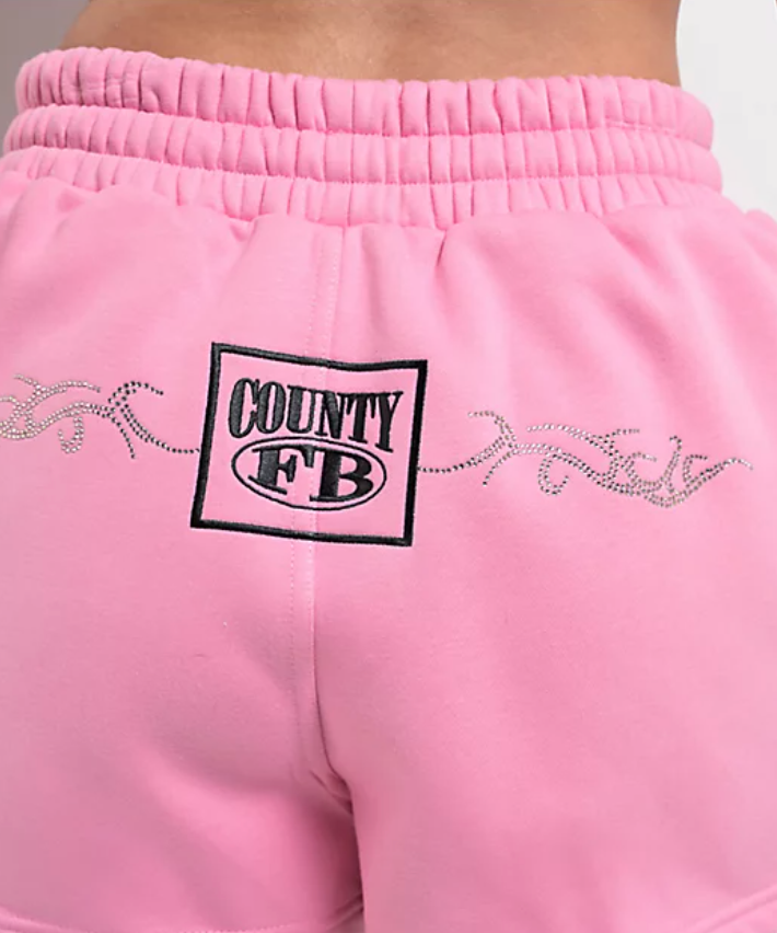 FB County Fleece Rhinestone Shorts