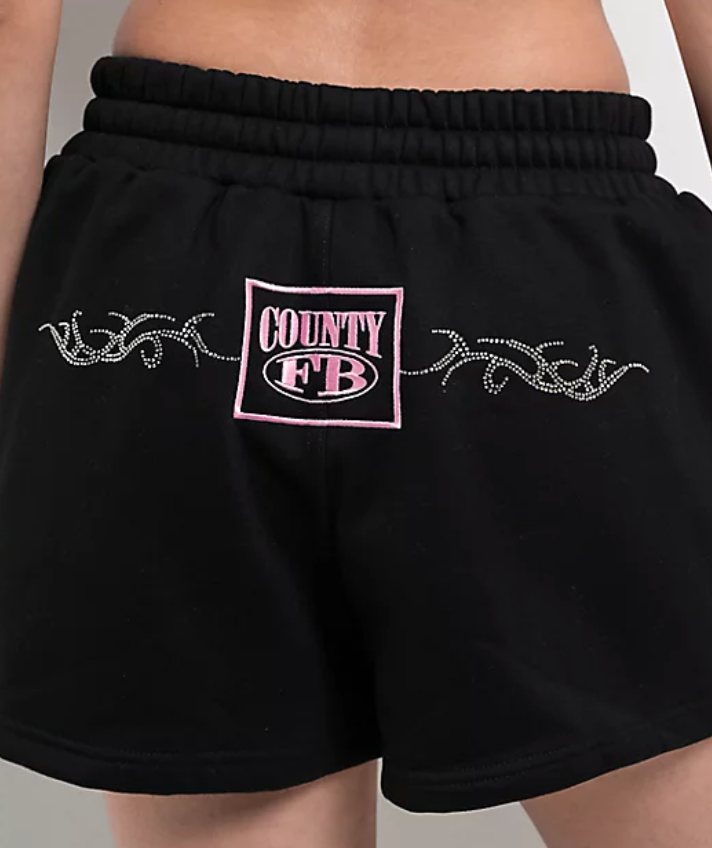 FB County Fleece Rhinestone Shorts