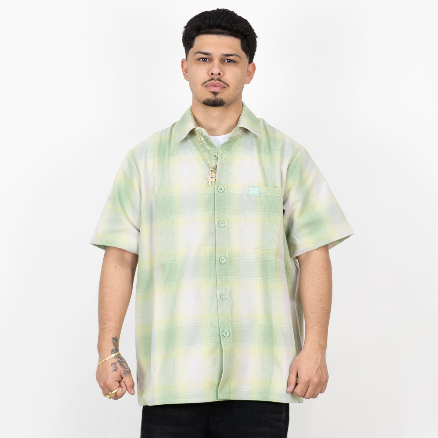 FB County Short Sleeve Checker Flannel Shirt