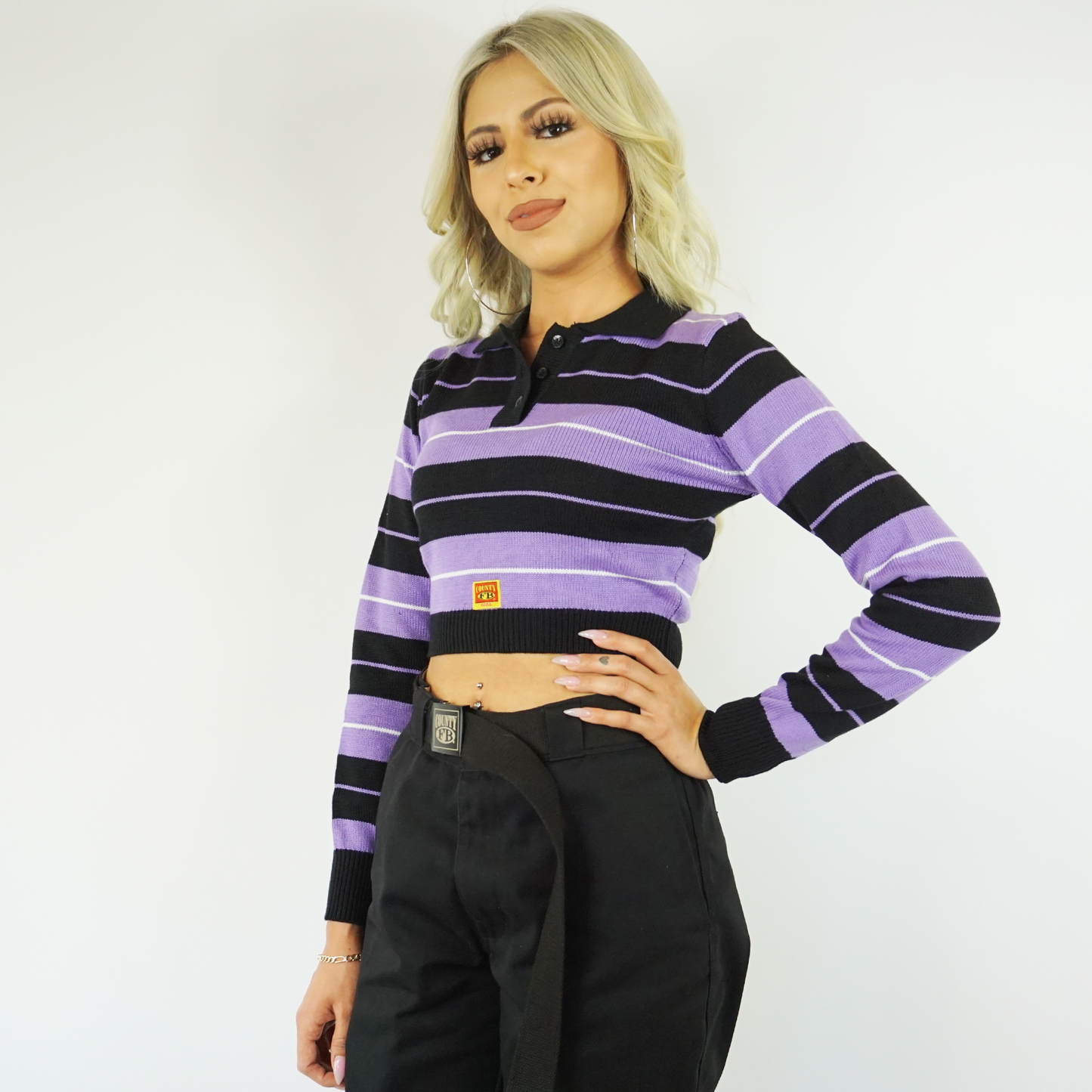 FB County Long Sleeve Charlie Brown Crop Top