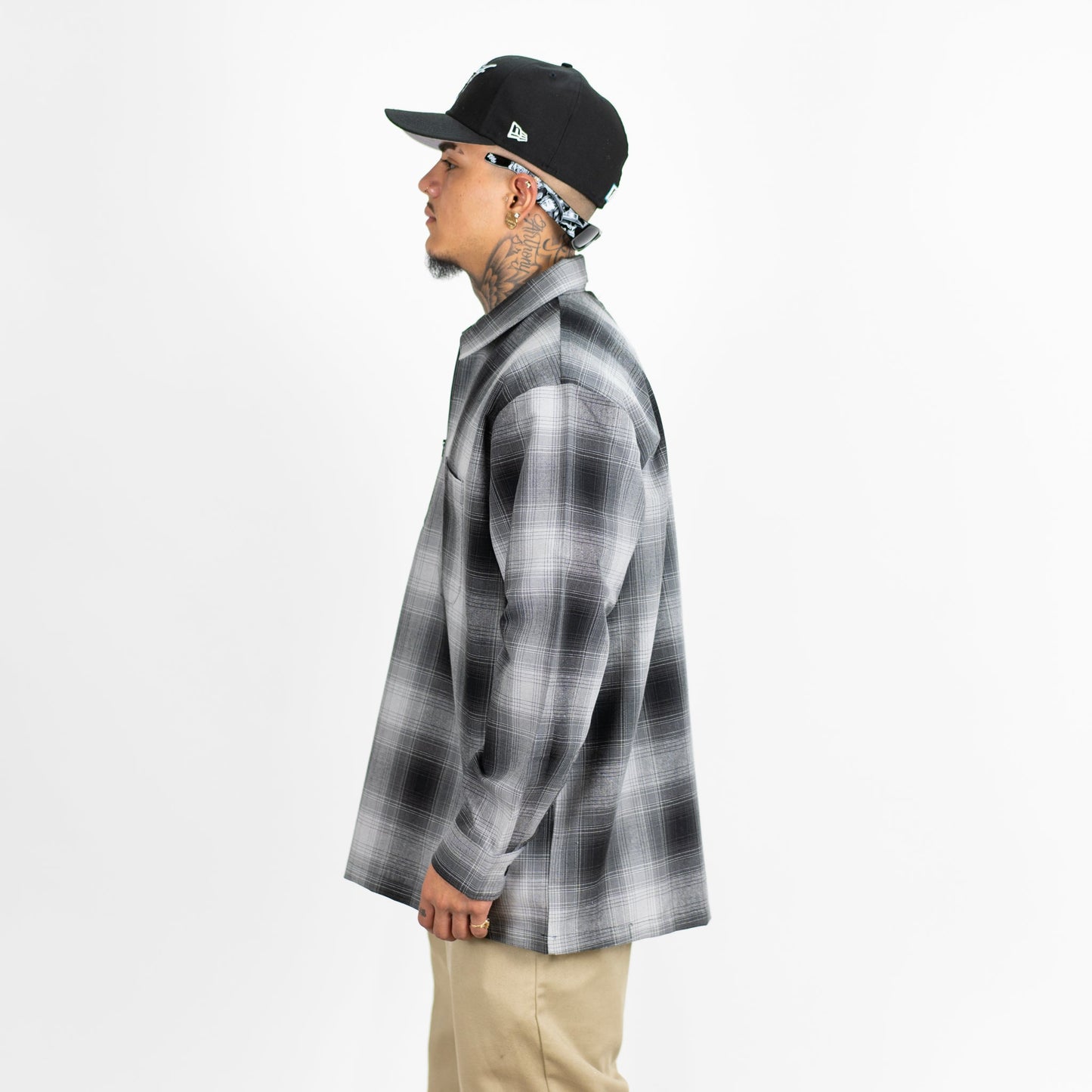 FB County Long Sleeve Checker Zip Shirt - Big & Tall Sizes