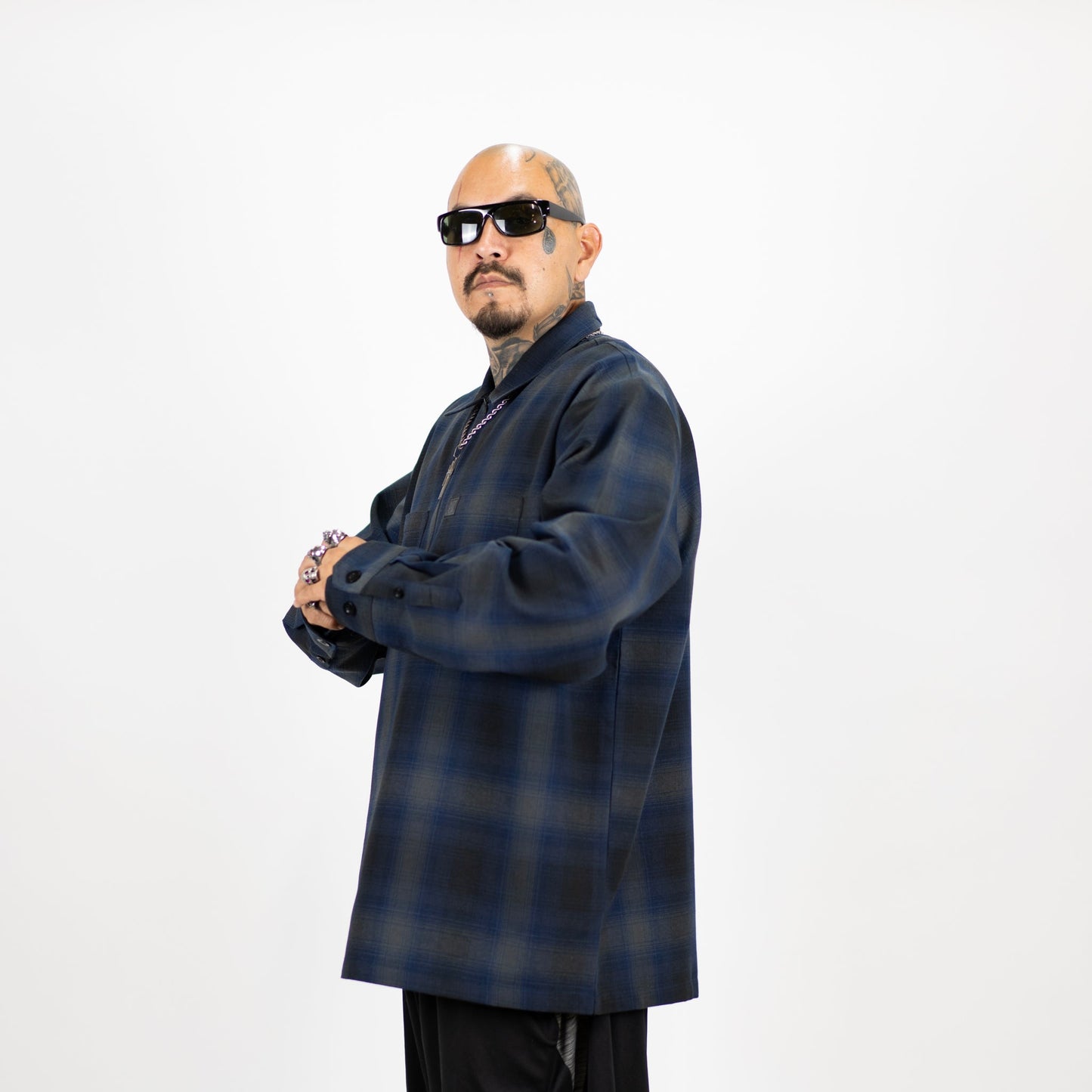 FB County Long Sleeve Checker Zip Shirt - Big & Tall Sizes