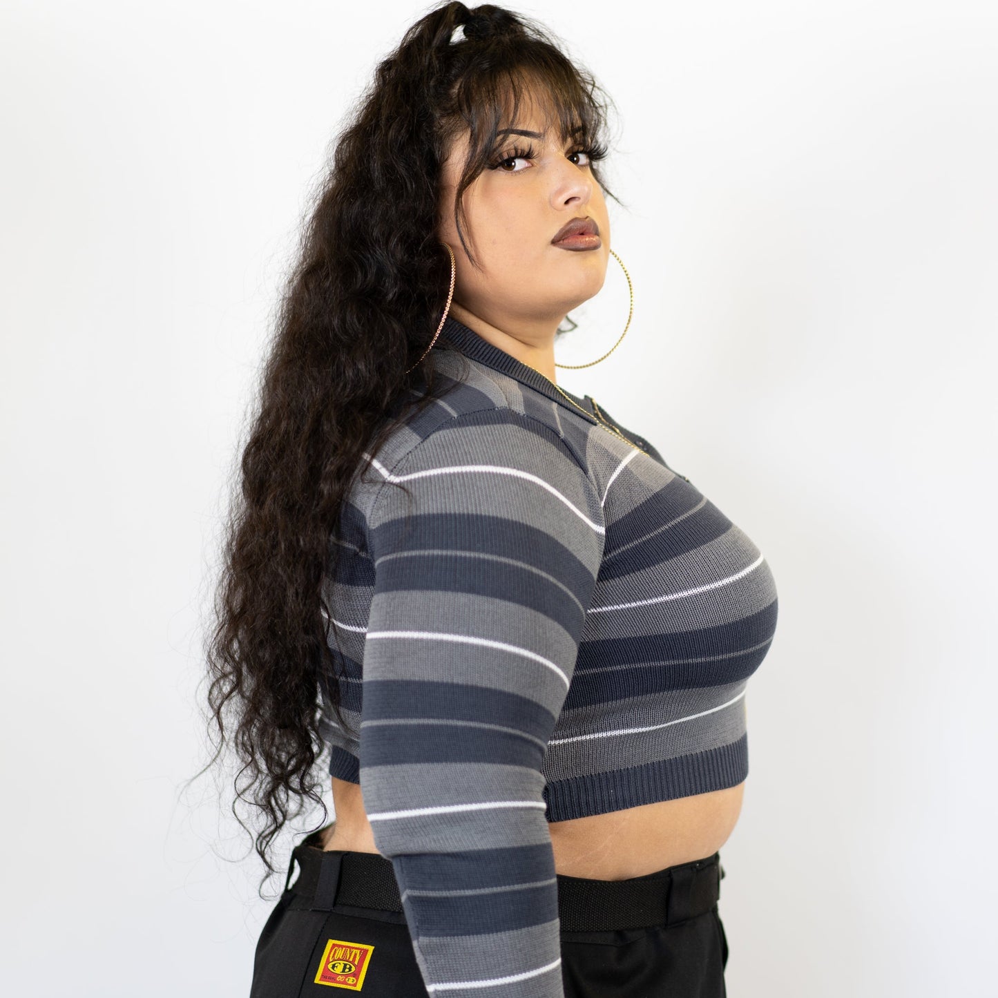 FB County Long Sleeve Charlie Brown Crop Top
