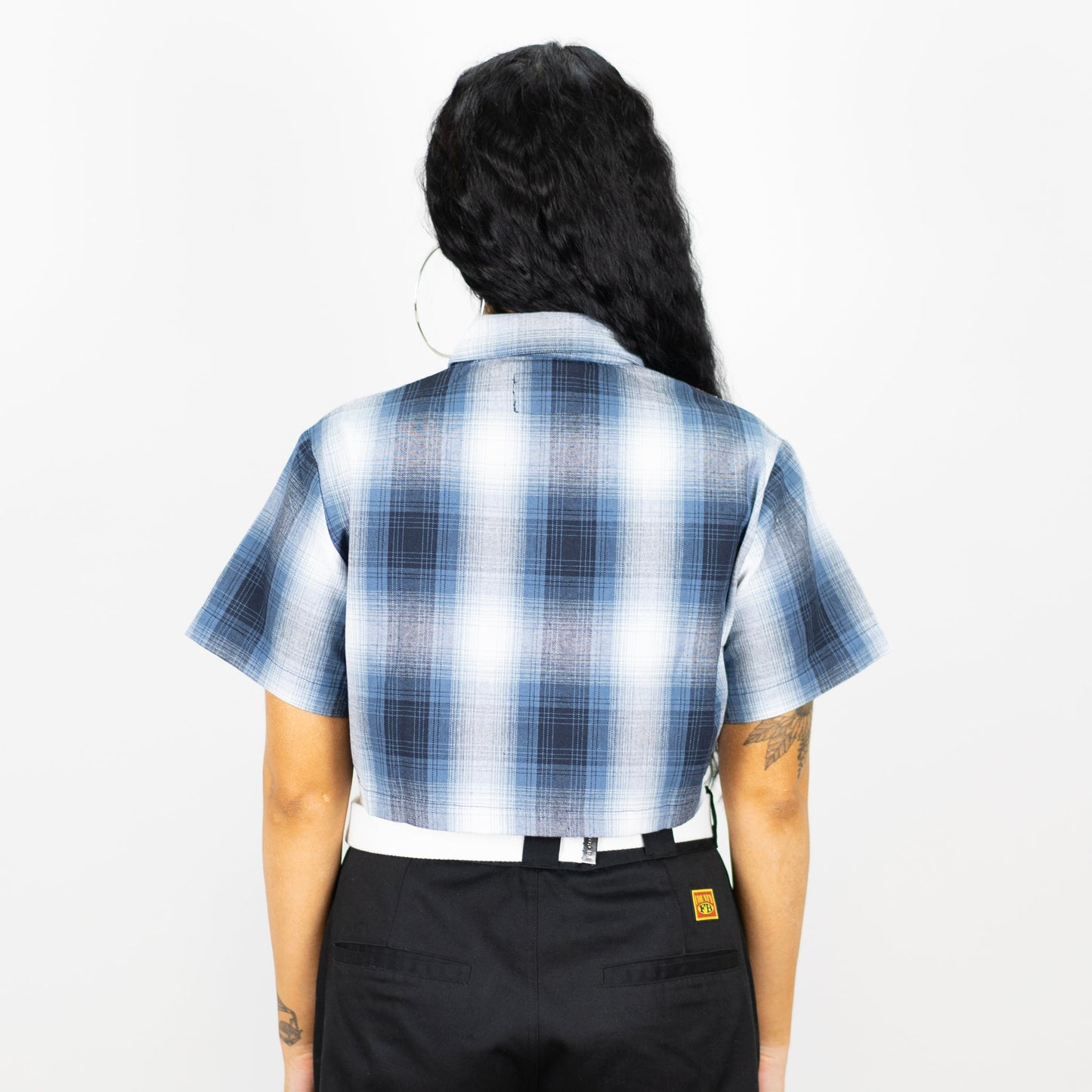 FB County Checker Zip Crop Top