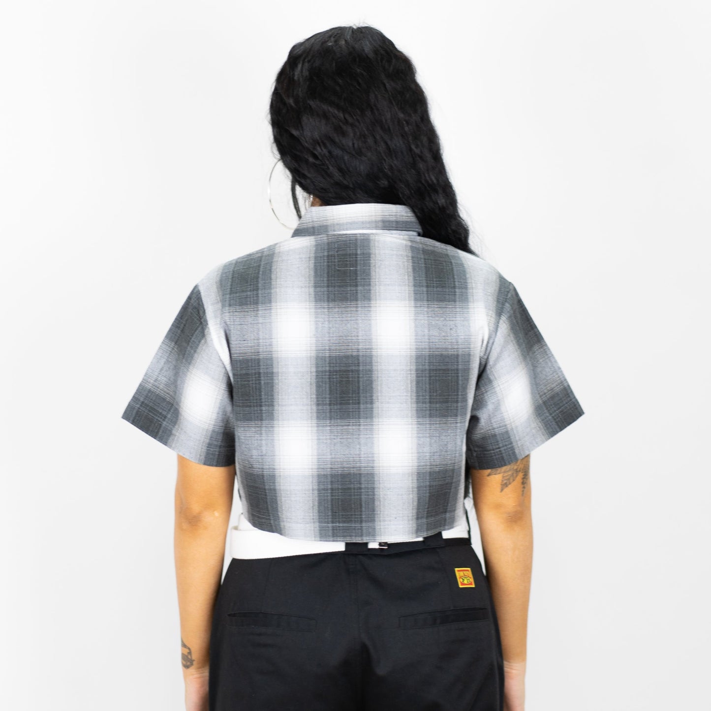 FB County Checker Zip Crop Top
