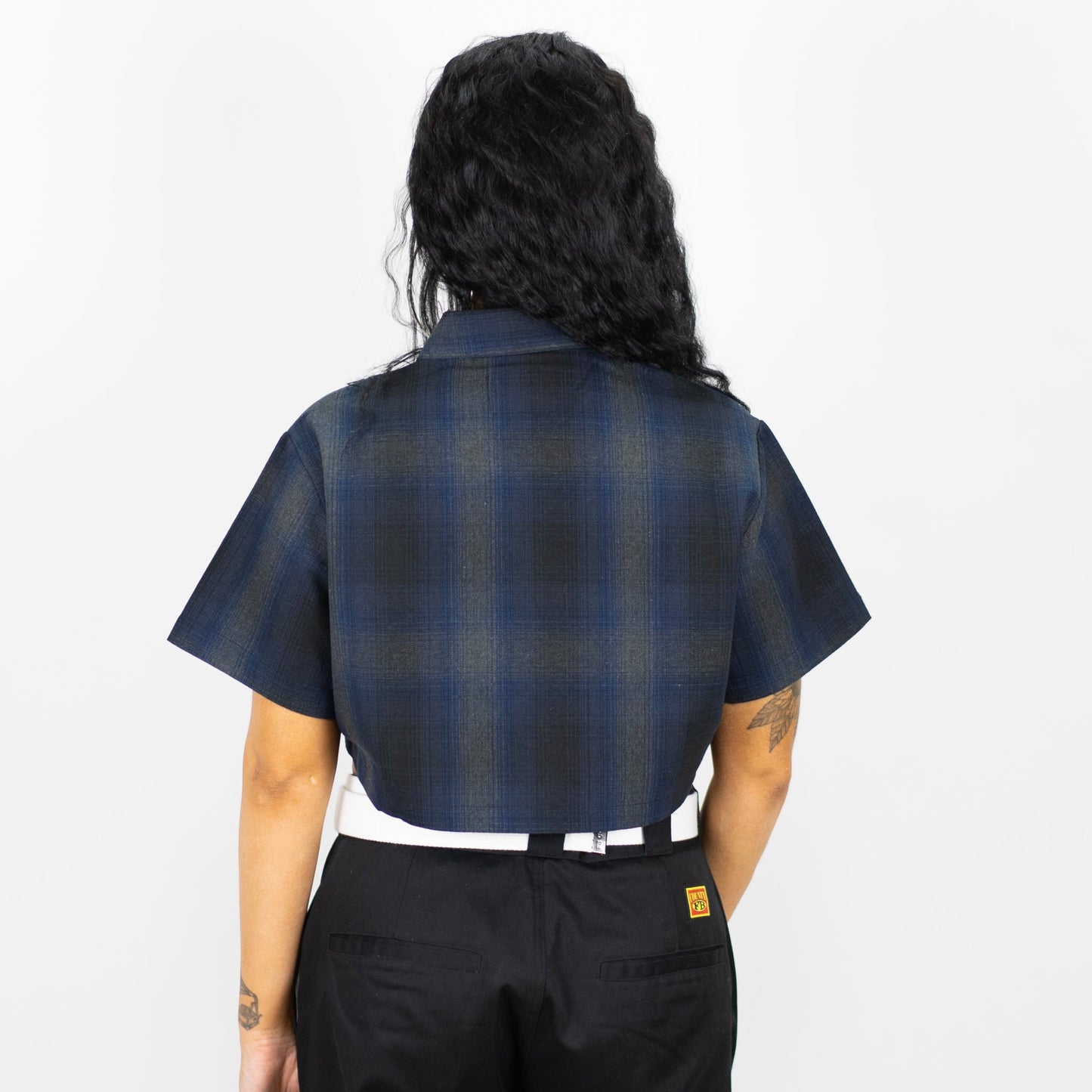 FB County Checker Zip Crop Top