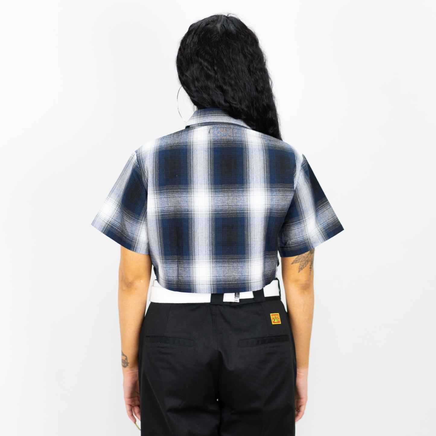 FB County Checker Zip Crop Top