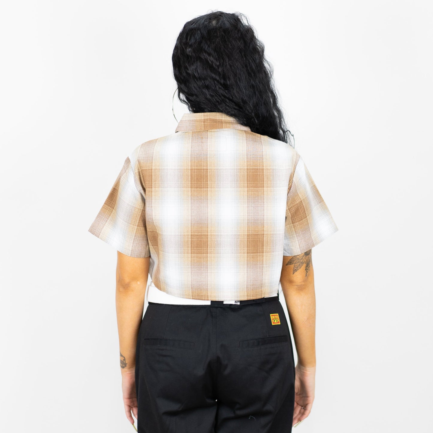 FB County Checker Zip Crop Top