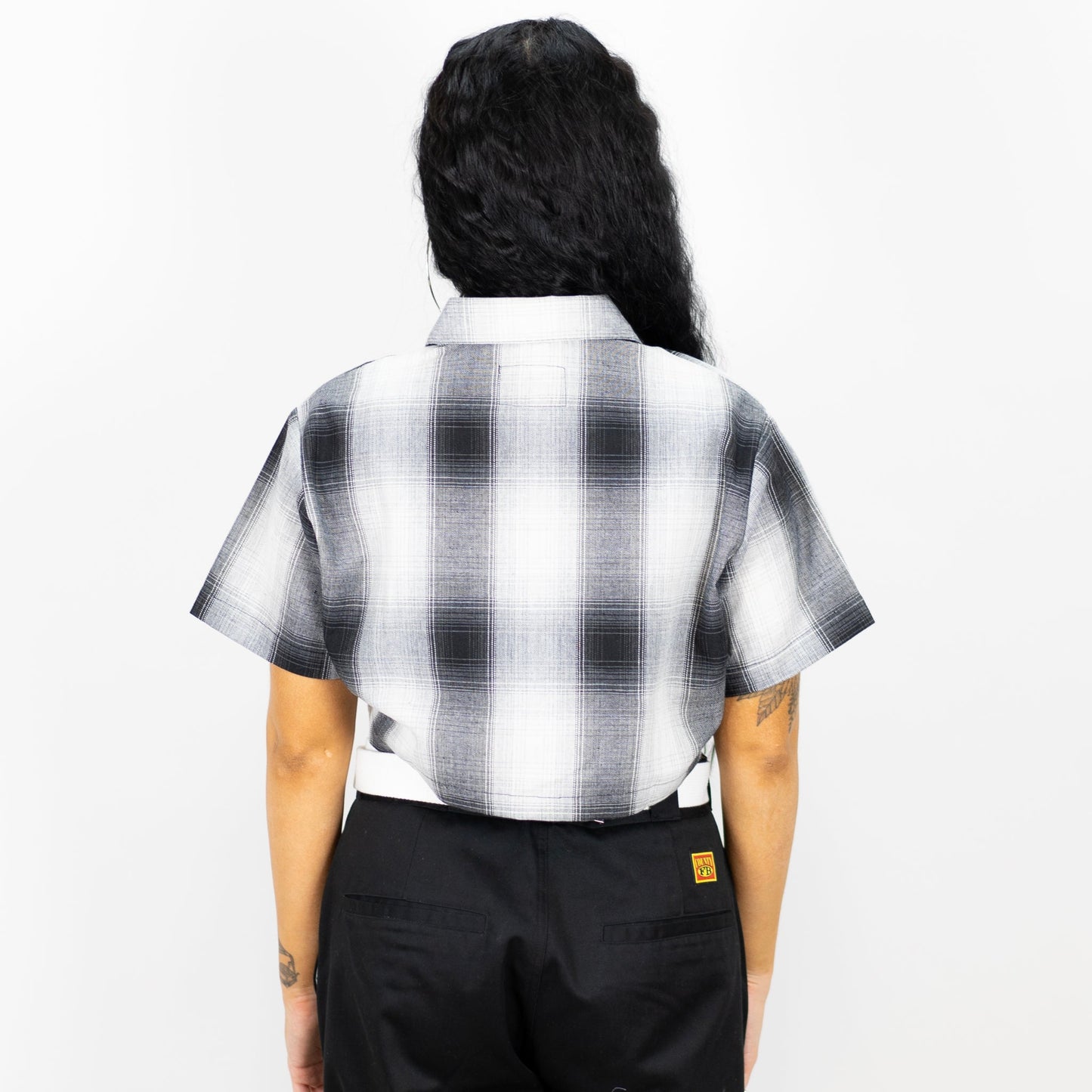 FB County Checker Zip Crop Top