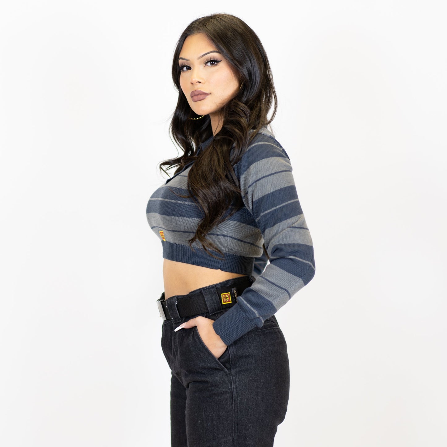 FB County Long Sleeve Charlie Brown Crop Top