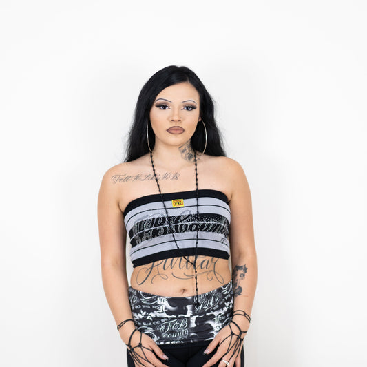 FB County Rhinestone Charlie Brown Tube Top