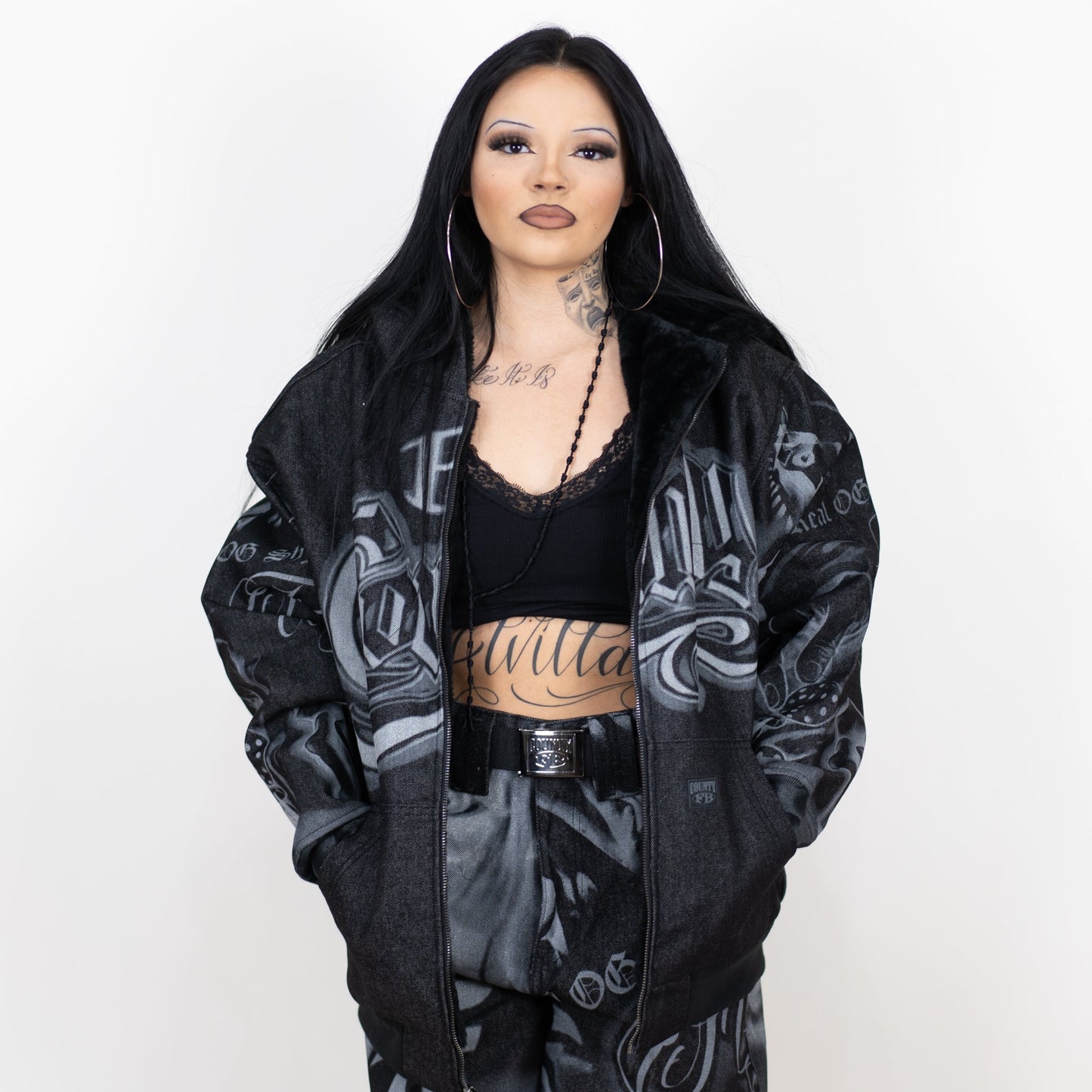 FB County Tatted Up Cozy Denim Jacket