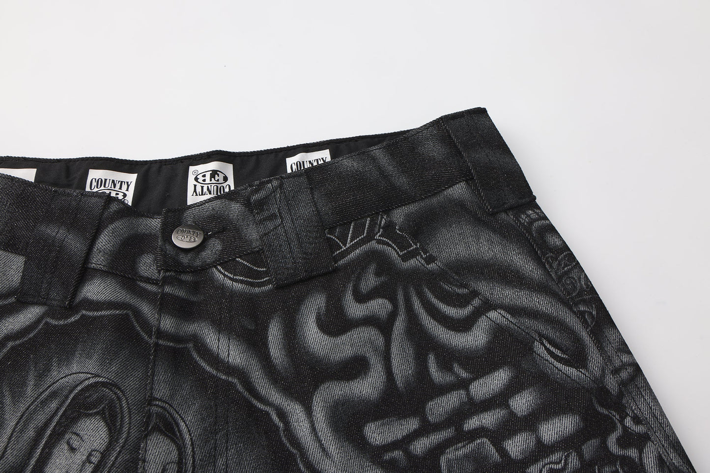 FB County Laser Printed Inked Up Hard Denim Shorts