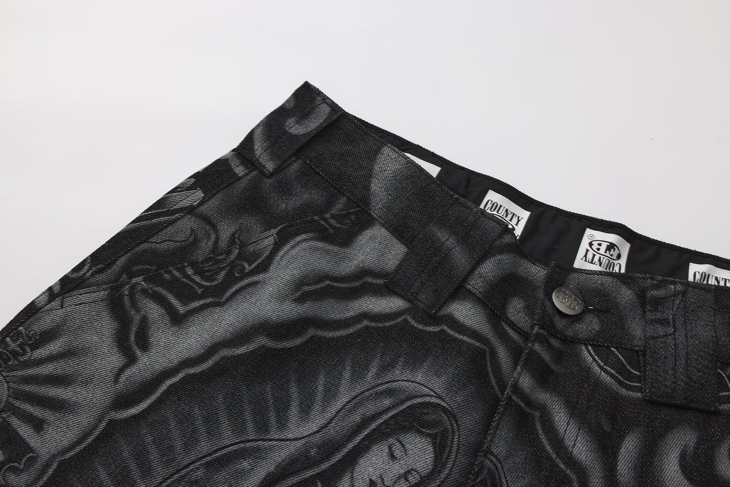 FB County Laser Printed Inked Up Hard Denim Shorts