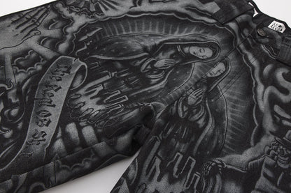 FB County Laser Printed Inked Up Hard Denim Shorts