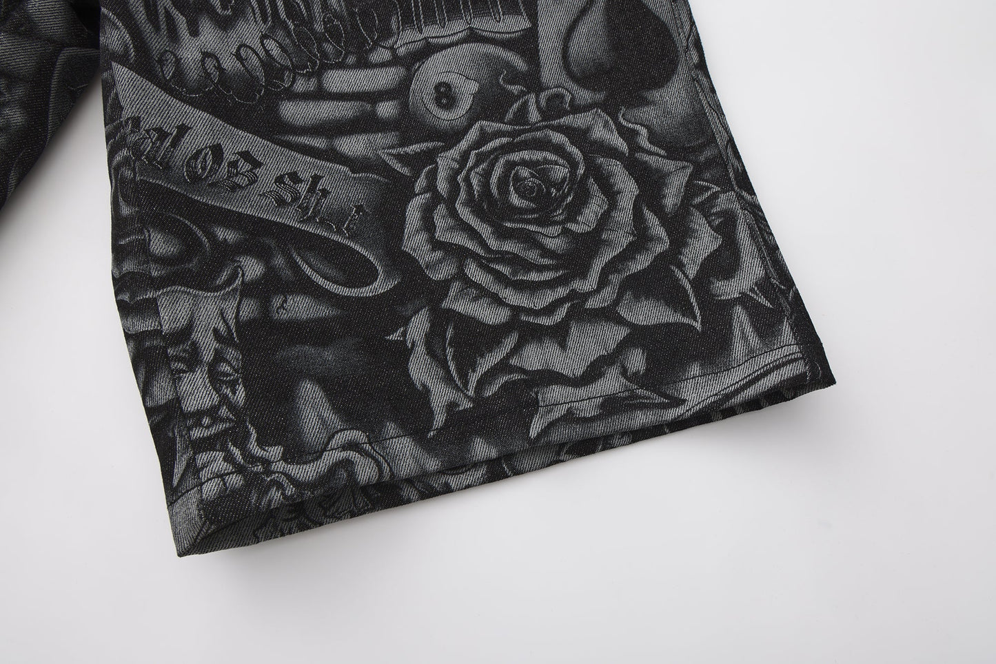 FB County Laser Printed Inked Up Hard Denim Shorts