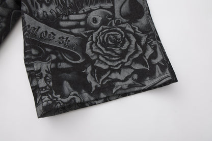 FB County Laser Printed Inked Up Hard Denim Shorts