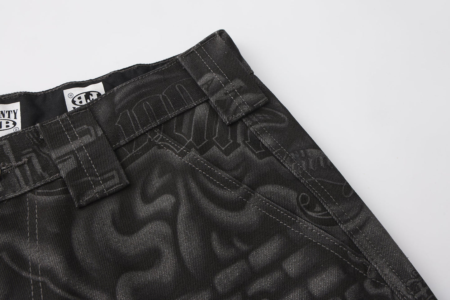 FB County Laser Printed Inked Up Hard Denim Shorts