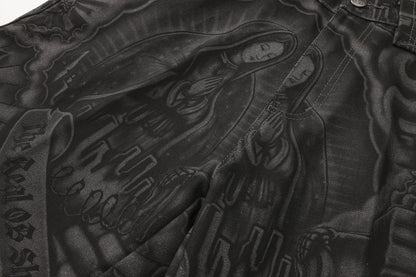 FB County Laser Printed Inked Up Hard Denim Shorts