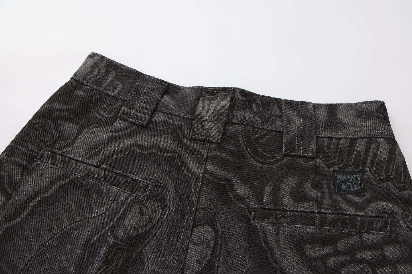 FB County Laser Printed Inked Up Hard Denim Shorts