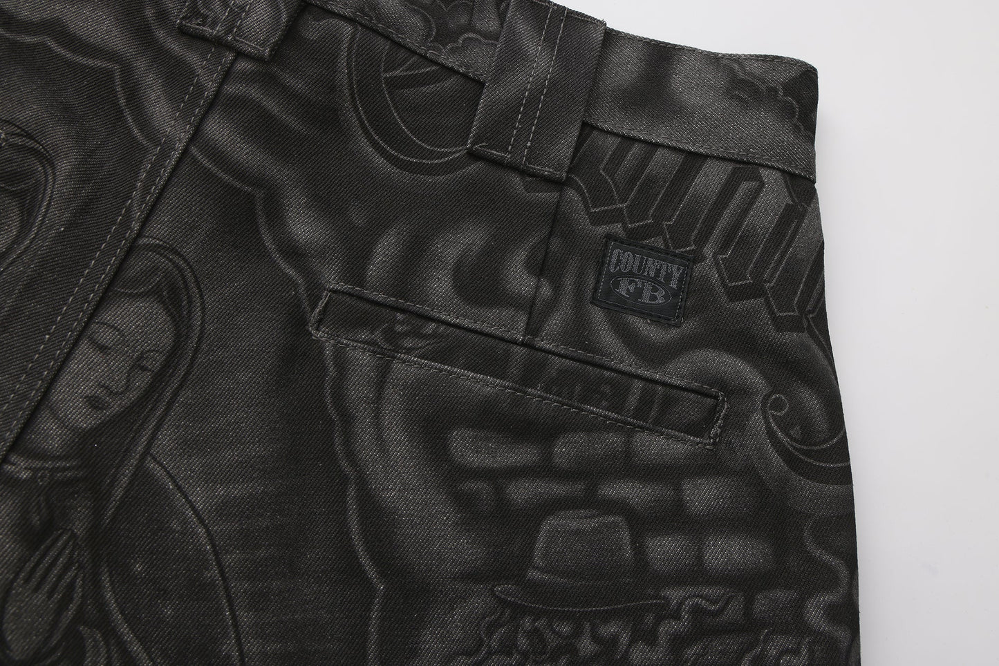 FB County Laser Printed Inked Up Hard Denim Shorts