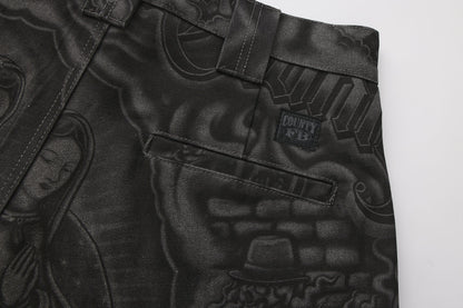 FB County Laser Printed Inked Up Hard Denim Shorts
