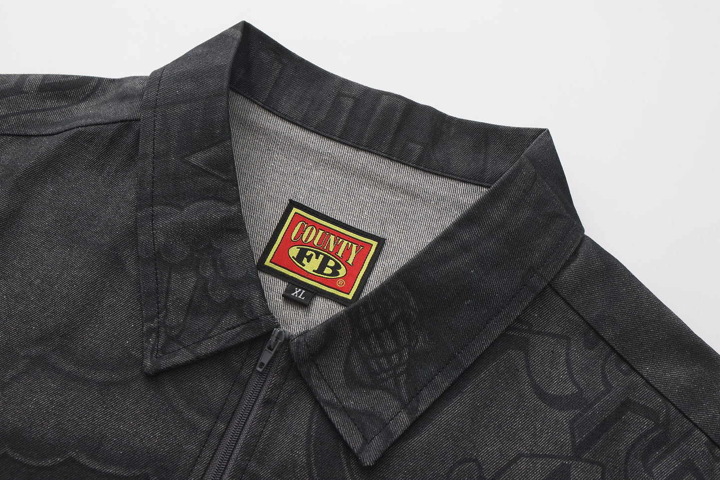 FB County Inked Up Hard Denim Short Sleeve Zip Shirt