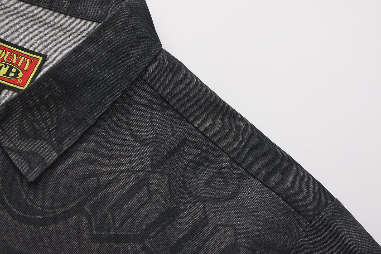FB County Inked Up Hard Denim Short Sleeve Zip Shirt