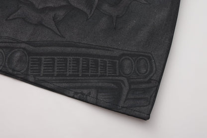 FB County Inked Up Hard Denim Short Sleeve Zip Shirt
