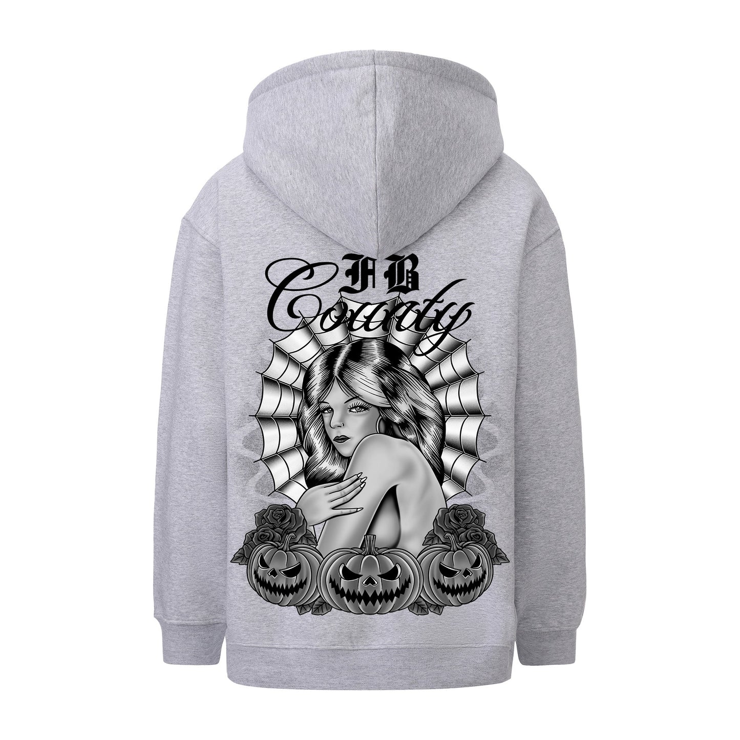 FB County Heavyweight Oversized Halloween Graphic Zip-Up Hoodies
