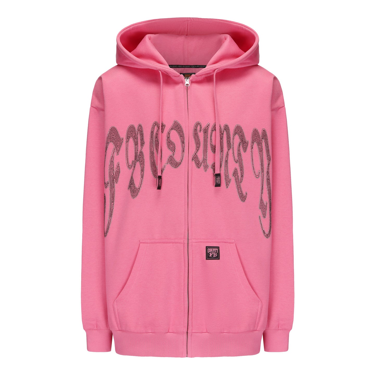 FB County Rhinestone Zip-Up Hoodie