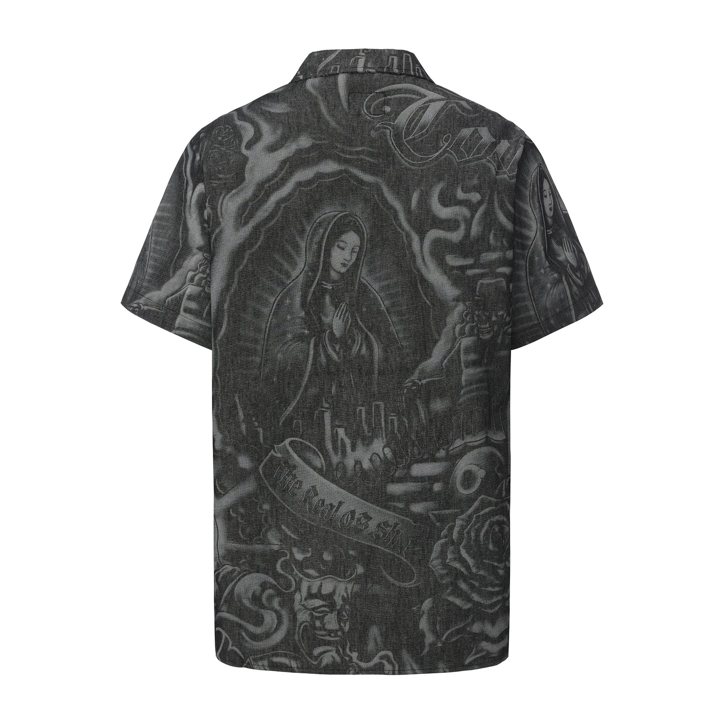 FB County Inked Up Hard Denim Short Sleeve Zip Shirt