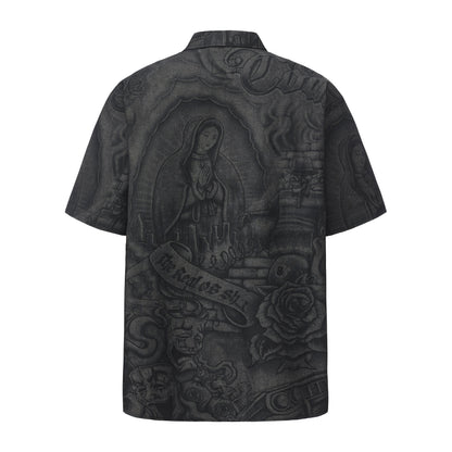 FB County Inked Up Hard Denim Short Sleeve Zip Shirt