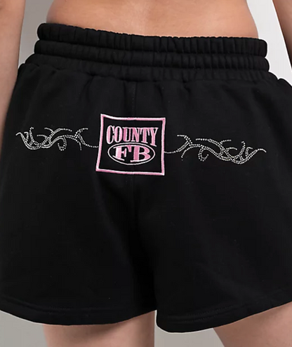 FB County Fleece Rhinestone Shorts