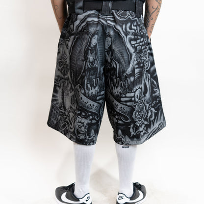 FB County Laser Printed Inked Up Hard Denim Shorts