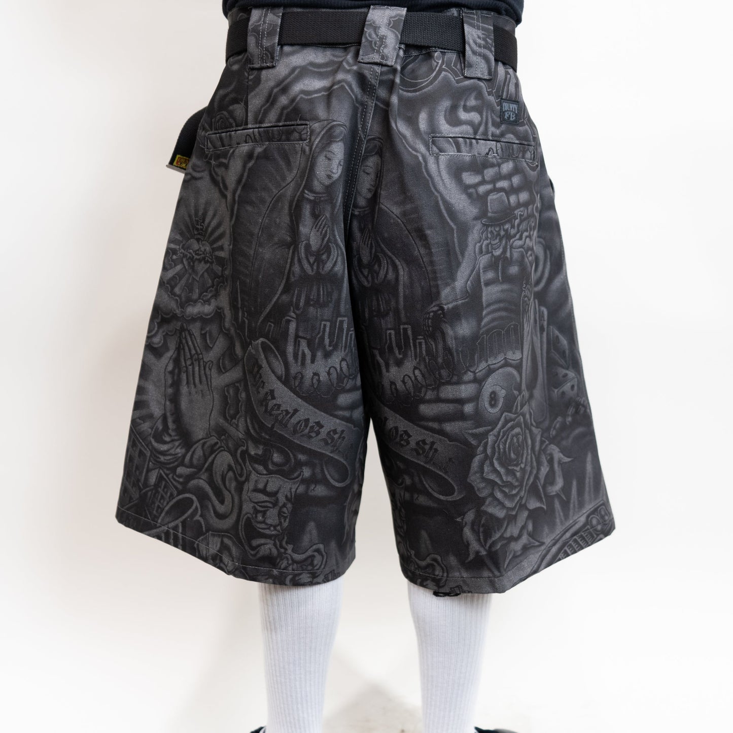 FB County Laser Printed Inked Up Hard Denim Shorts