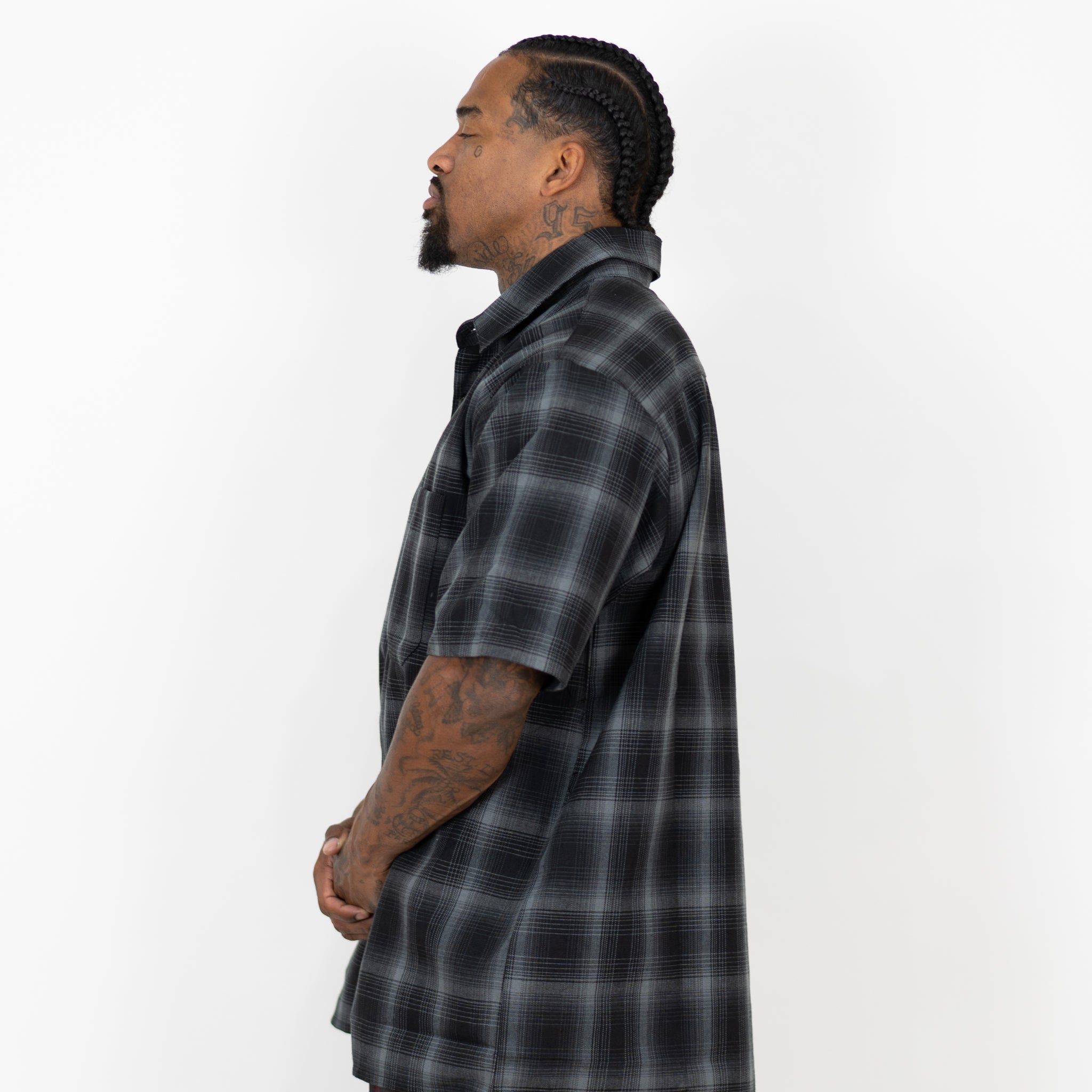 ★ Phyps Department★ Flannel District Tartan Check Shirt P Neighborhood Tartan Check Shirt in Dark Gray | SVD USA