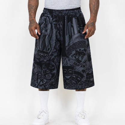 FB County Graffiti Mesh Shorts
