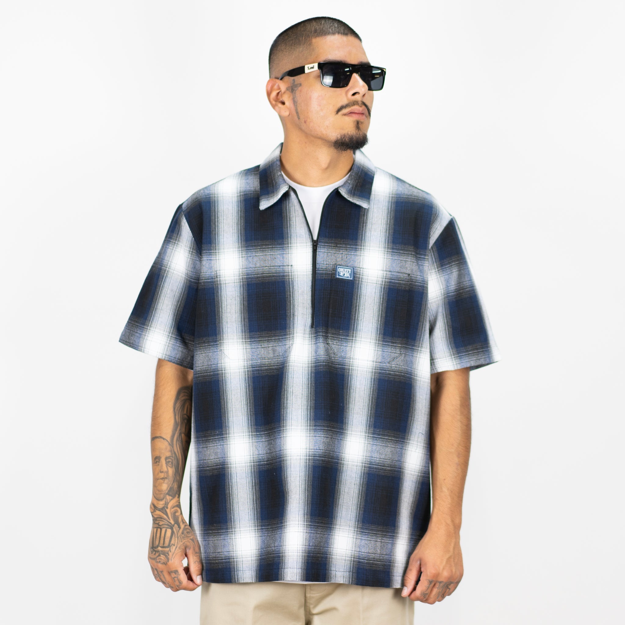 FB County Short Sleeve Checker Zip Shirt – FB County Wholesale