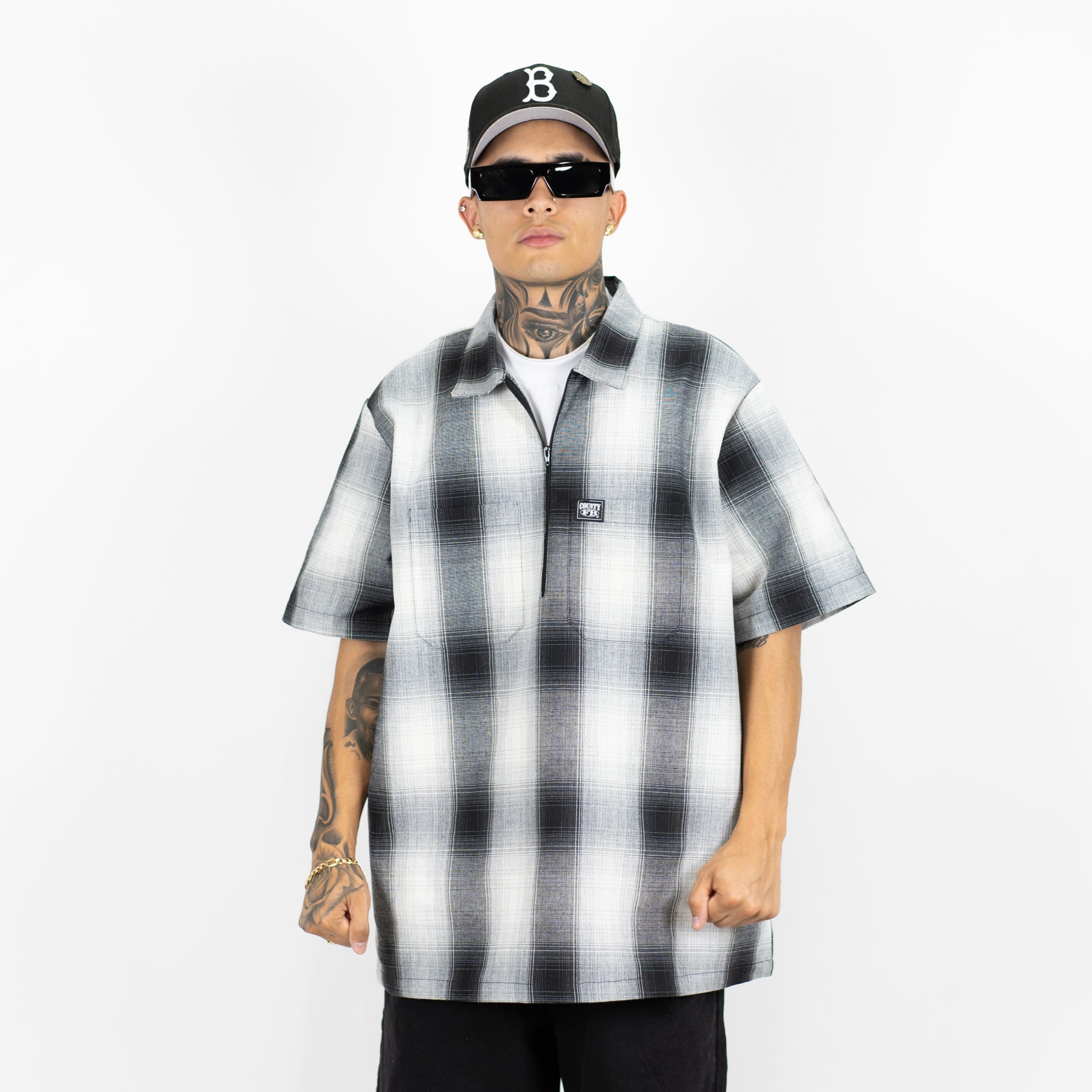 FB County Short Sleeve Checker Zip Shirt – FB County Wholesale