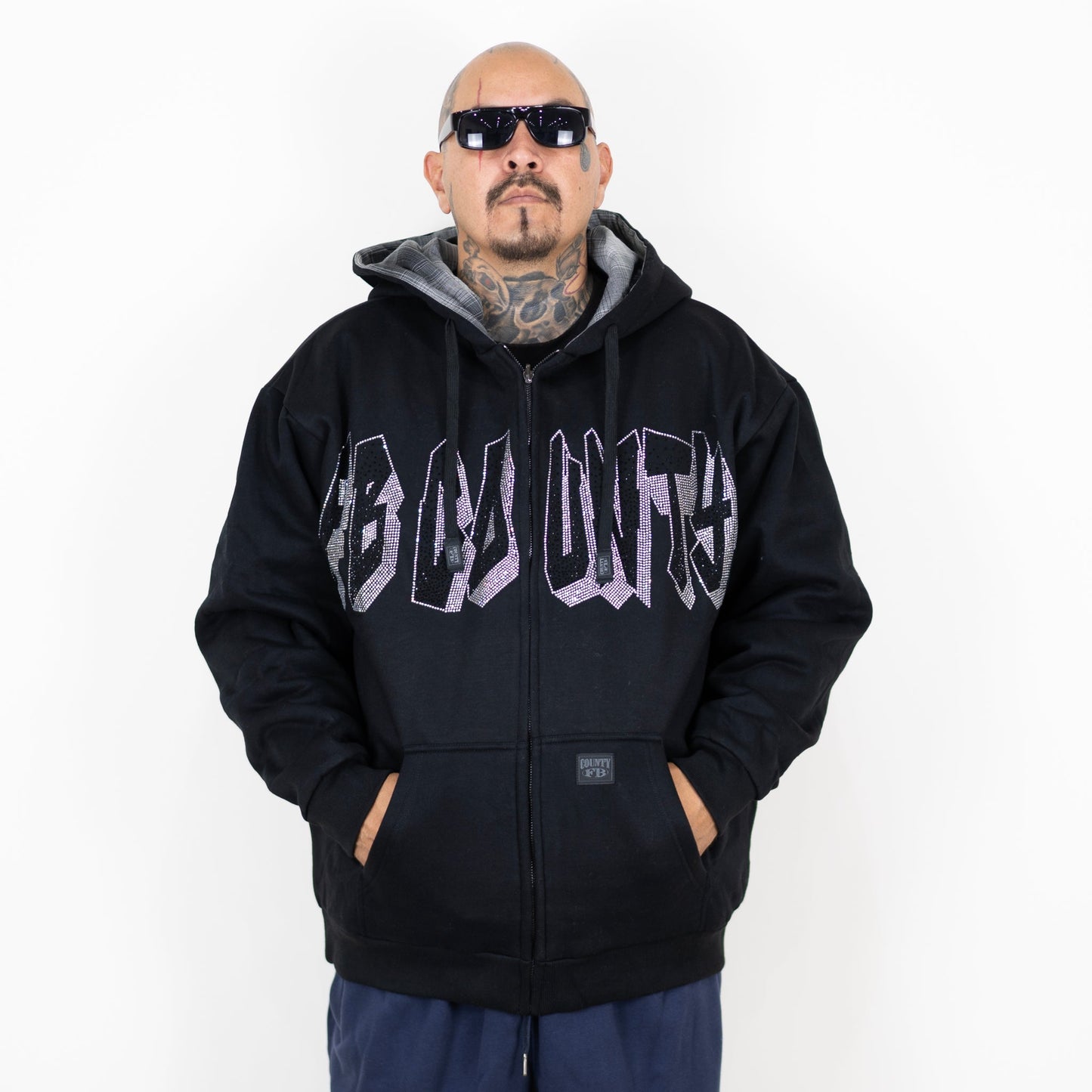 FB County Reversible Rhinestone Flannel Hoodie