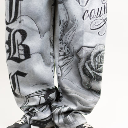 FB County Rhinestone Tatted Up Sweatpant