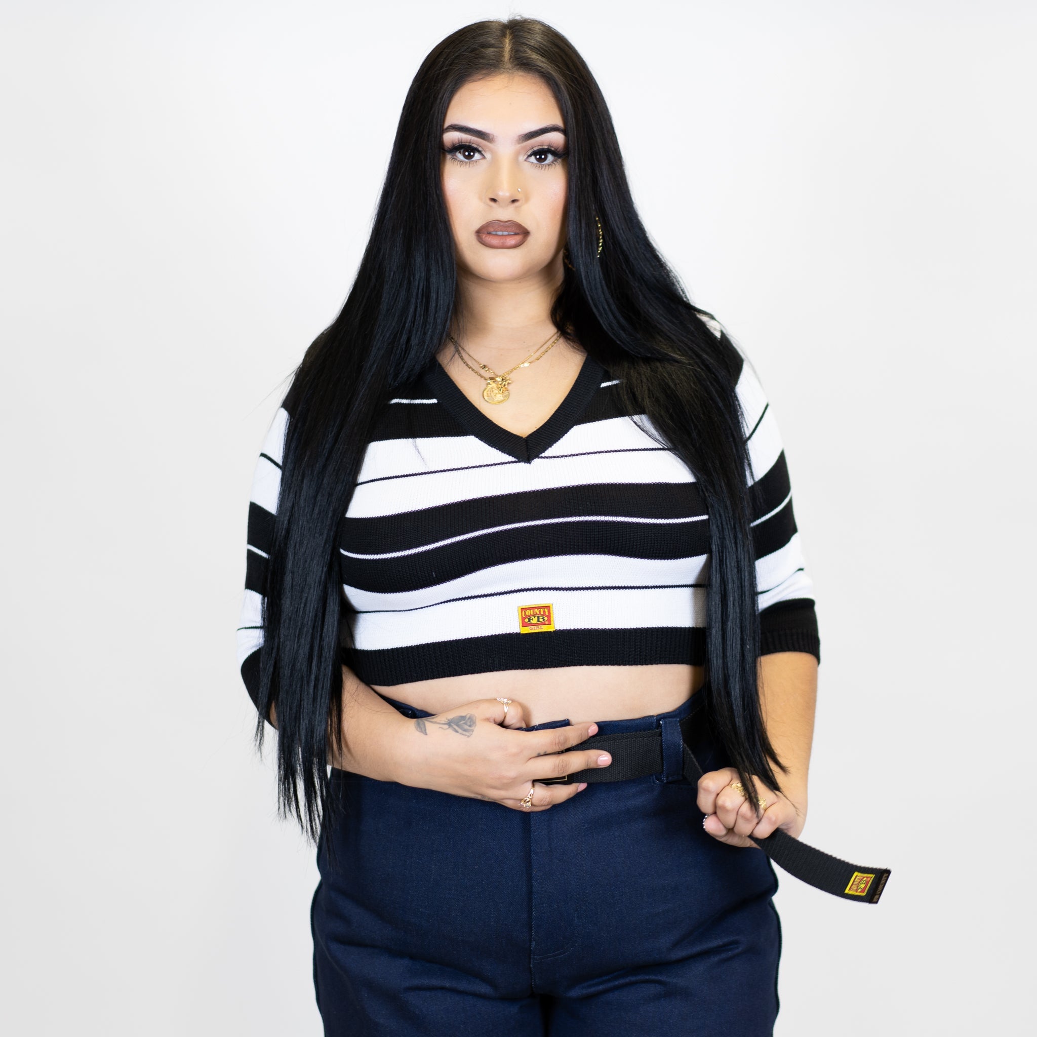 FB County Charlie Brown 3/4 Sleeve Crop Top – FB County Wholesale