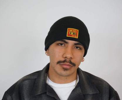 FB County Beanies. Black Beanies for Men and Women. Chicano Style Beanies