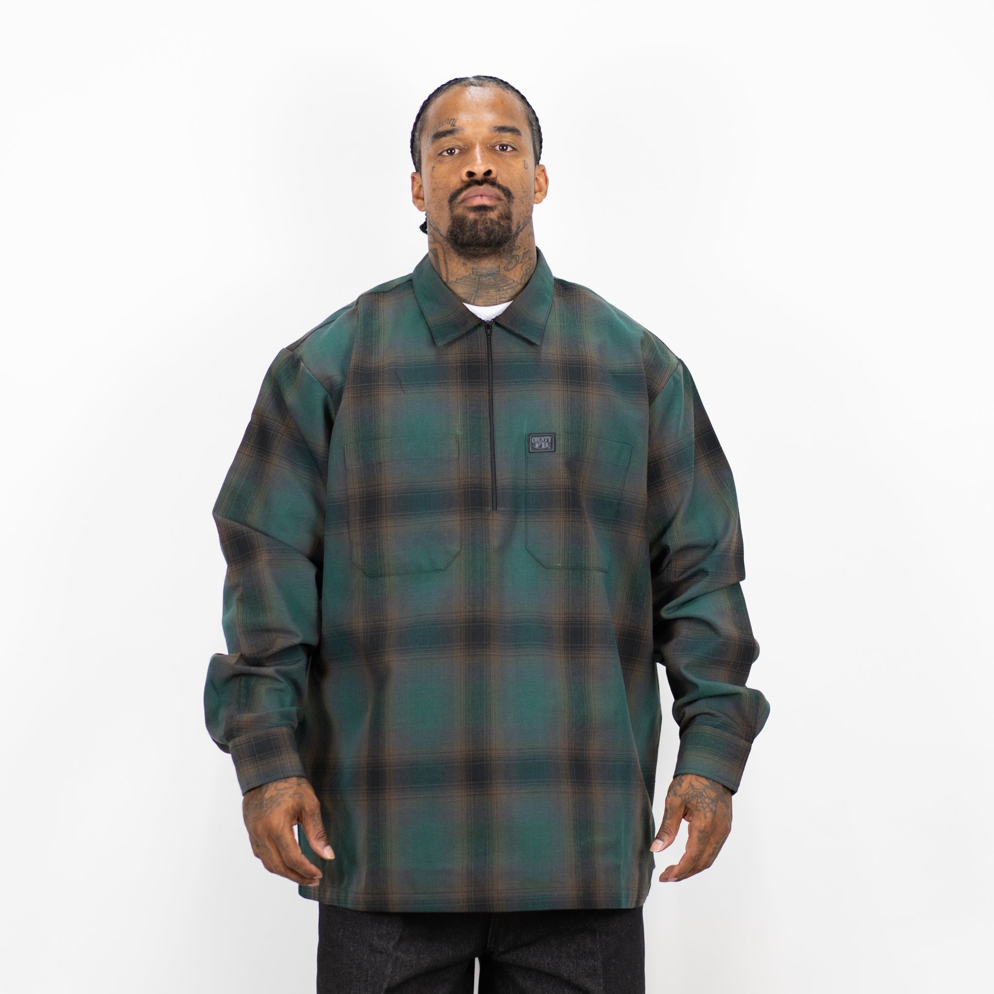 FB County Long Sleeve Checker Zip Shirt – FB County Wholesale