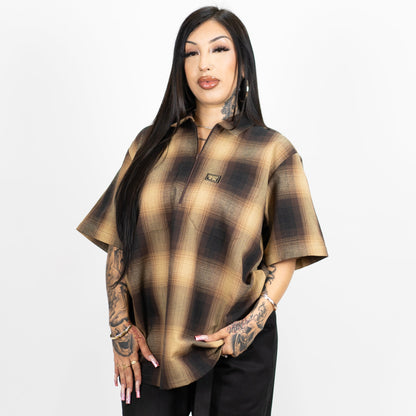 FB County Short Sleeve Checker Zip Shirt