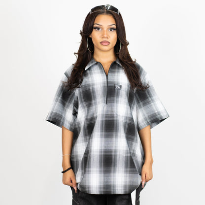 FB County Short Sleeve Checker Zip Shirt