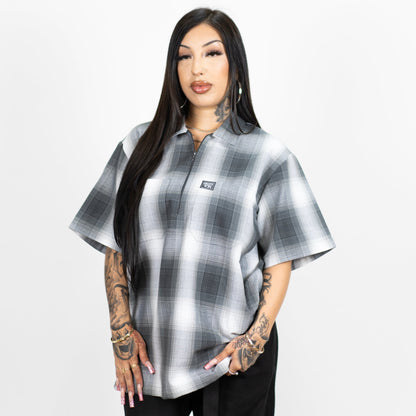 FB County Short Sleeve Checker Zip Shirt