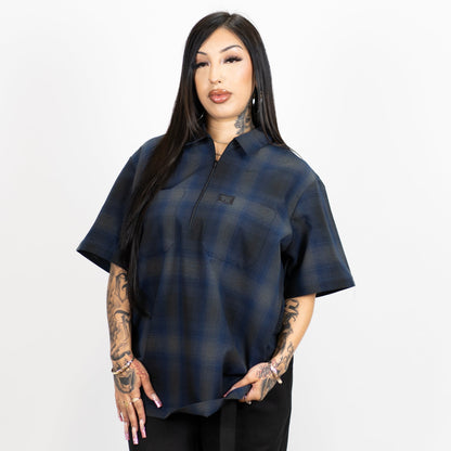 FB County Short Sleeve Checker Zip Shirt