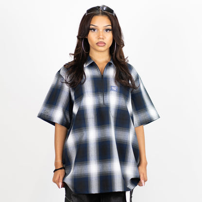 FB County Short Sleeve Checker Zip Shirt